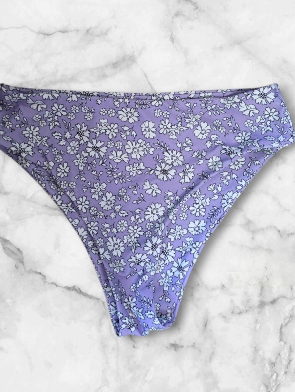 💜 Womens Floral Bikini Bottoms - Lavender     Sz S
